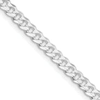 Sterling Silver Rhodium-Plated Curb Chain Necklace 3.8mm