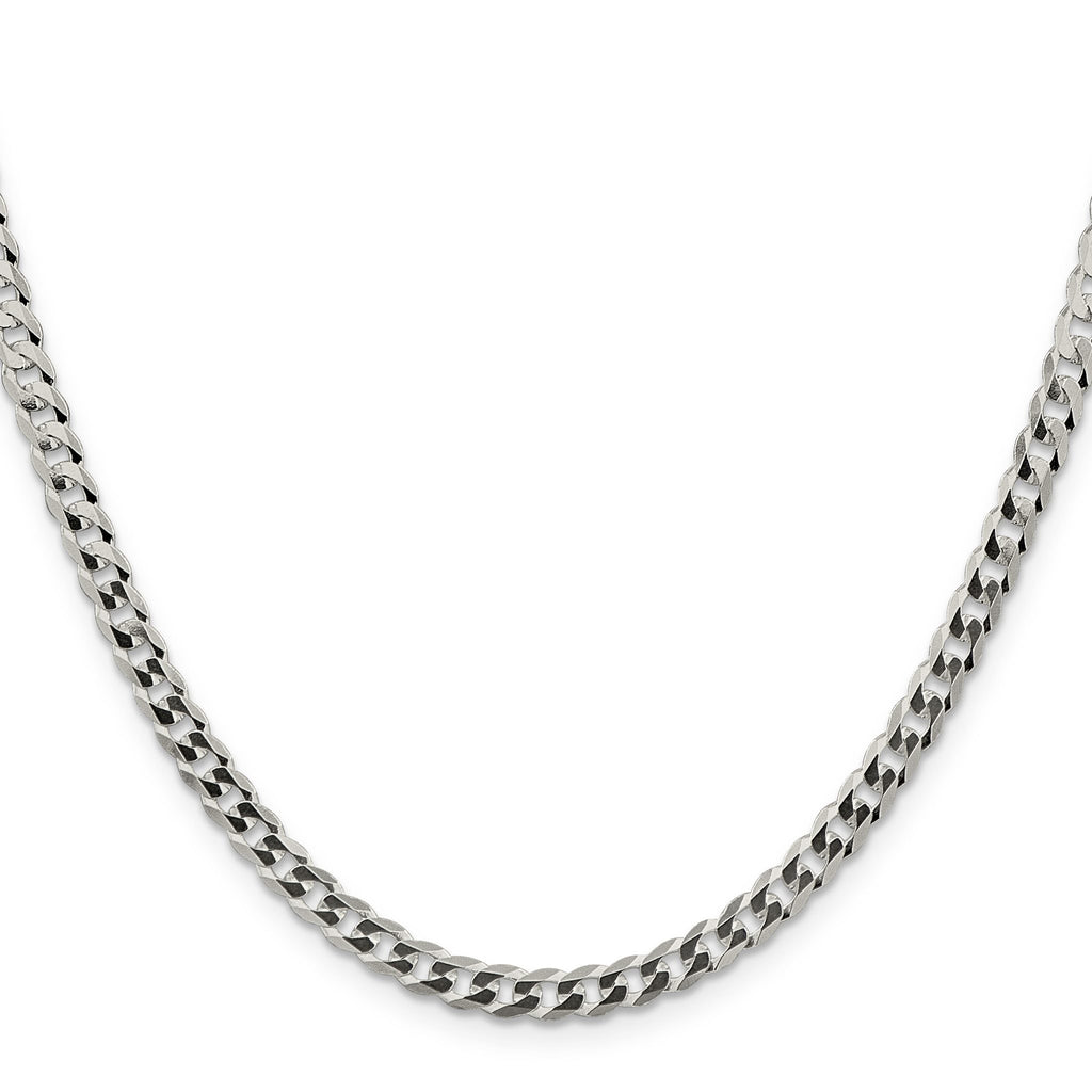 Flat Curb Chain in Sterling Silver, 4.7mm - Sophia Jewelers