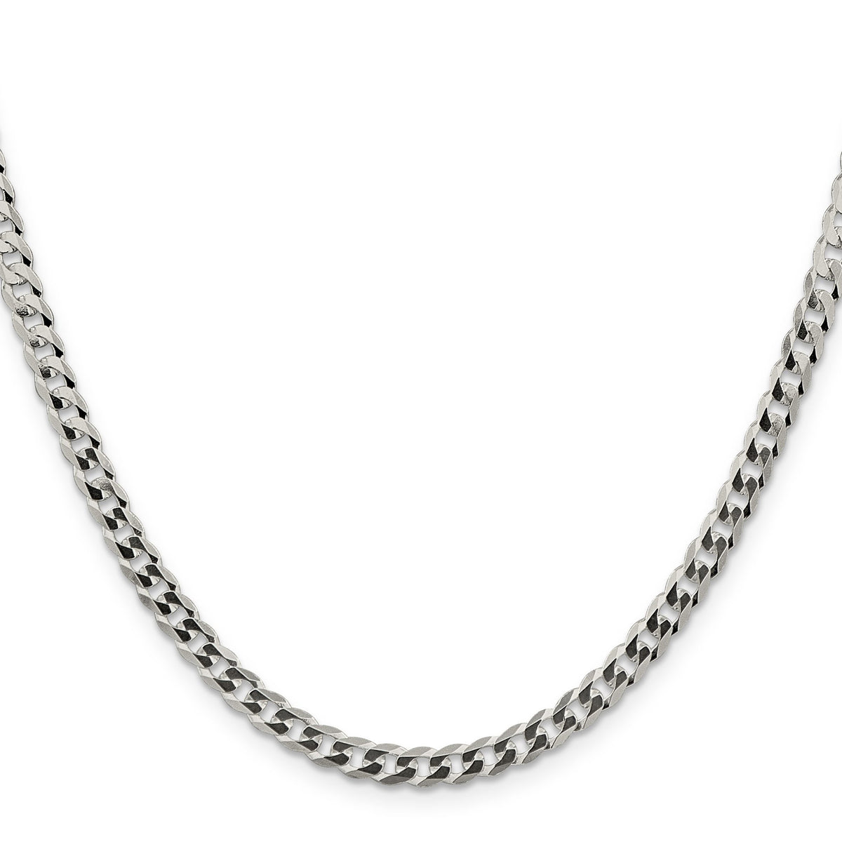 Flat Curb Chain in Sterling Silver, 4.7mm - Sophia Jewelers