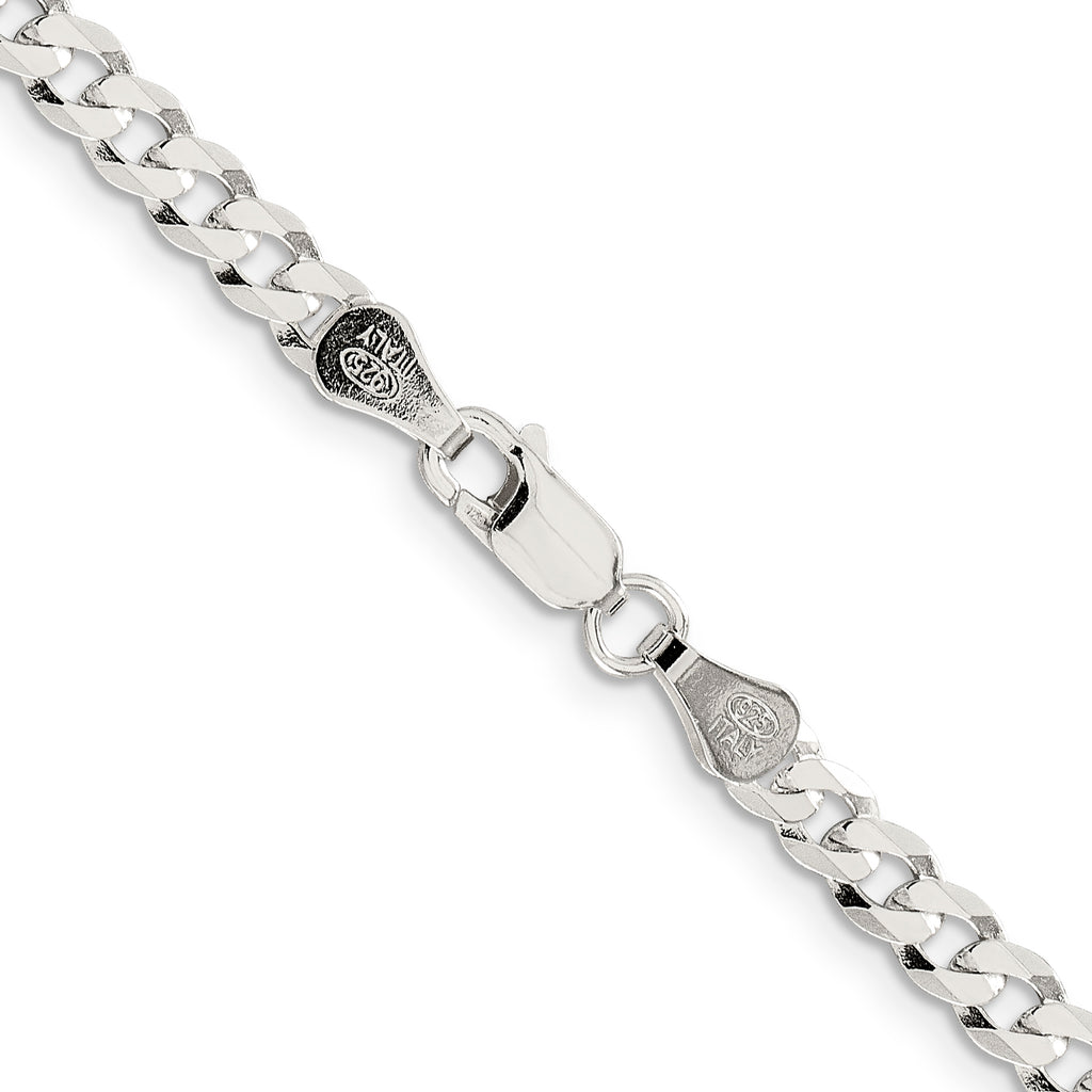 Flat Curb Chain in Sterling Silver, 4.7mm - Sophia Jewelers