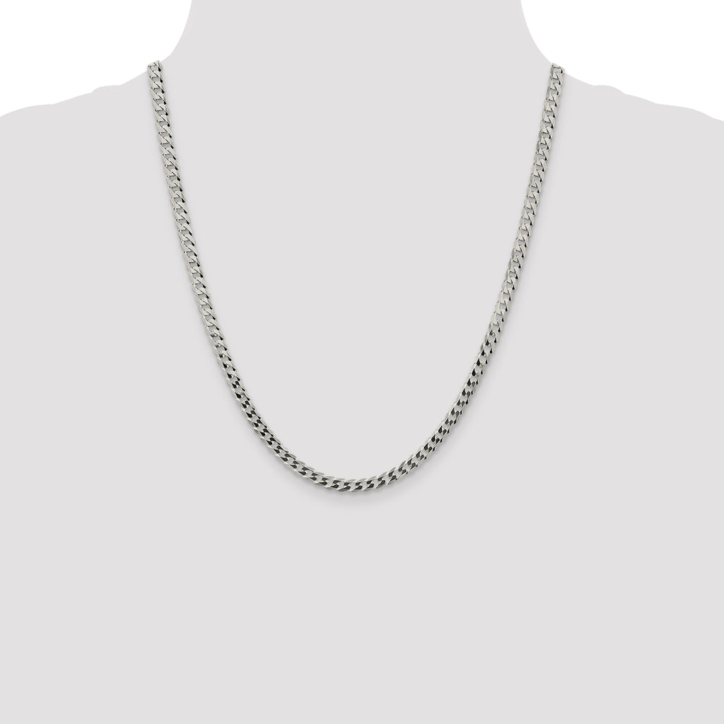 Sterling Silver 4.7mm Flat Curb Chain