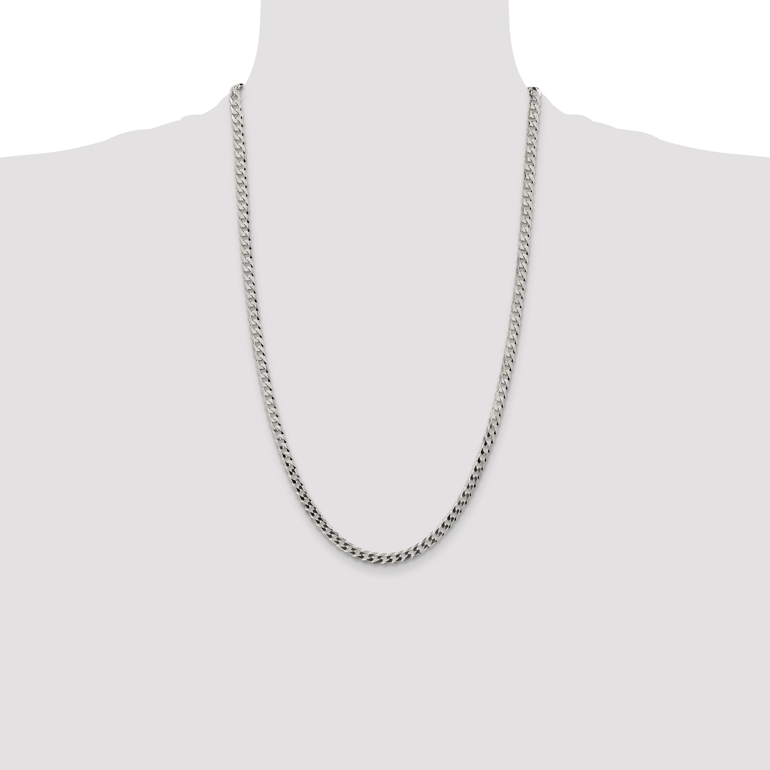 Sterling Silver 4.7mm Flat Curb Chain