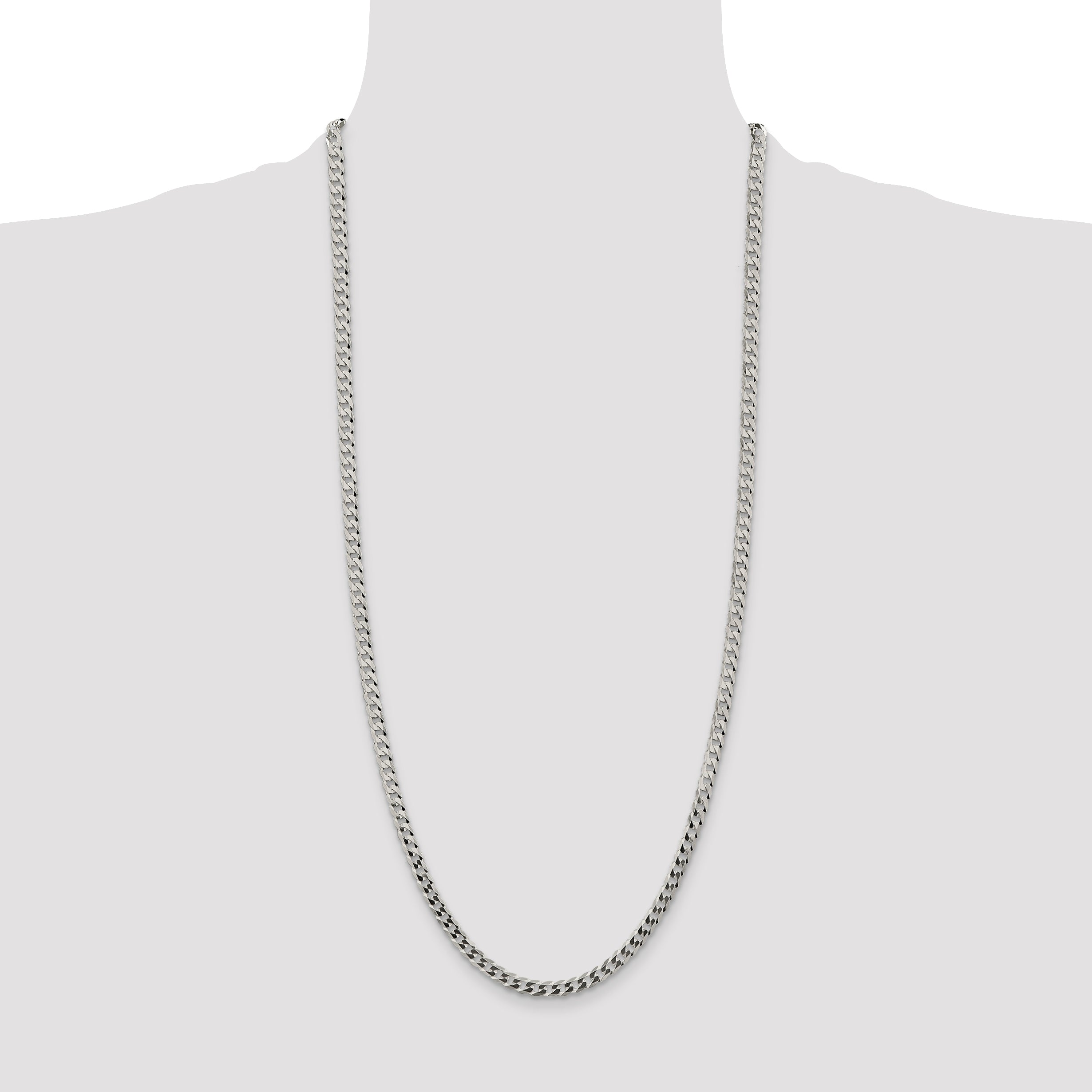 Sterling Silver 4.7mm Flat Curb Chain