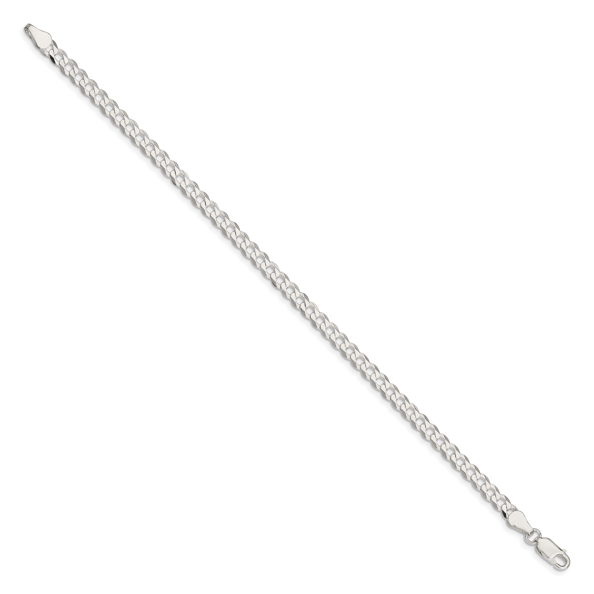 Flat Curb Chain in Sterling Silver, 4.7mm - Sophia Jewelers