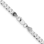 Sterling Silver Rhodium-plated 4.7mm Flat Curb Chain