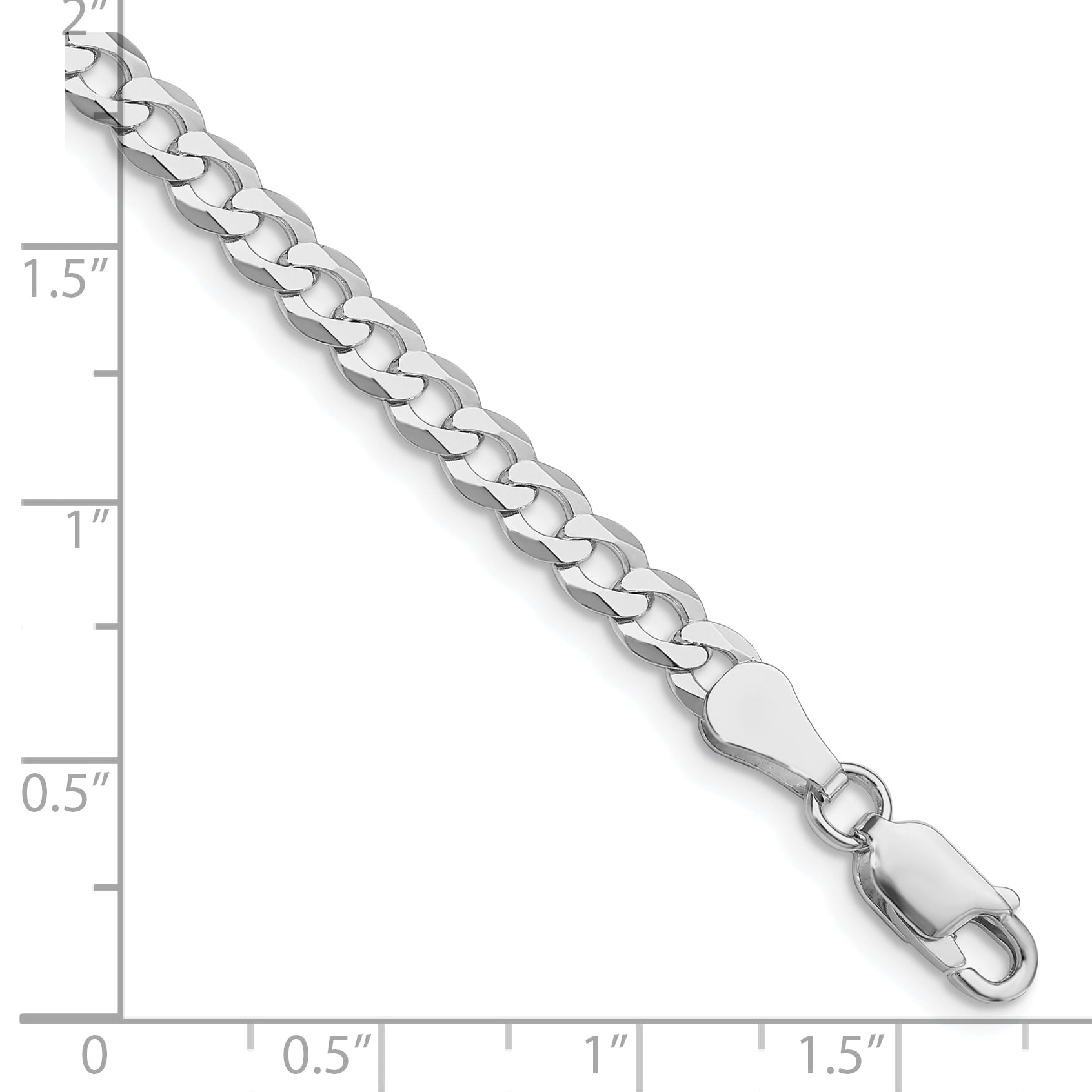 Flat Curb Chain Necklace in Sterling Silver, 4.7mm Secondary image