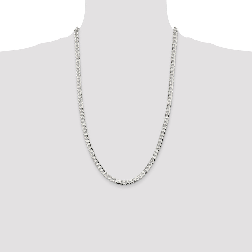 Sterling Silver 5.75mm Flat Curb Chain