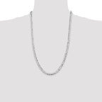 Sterling Silver Rhodium-plated 5.75mm Flat Curb Chain