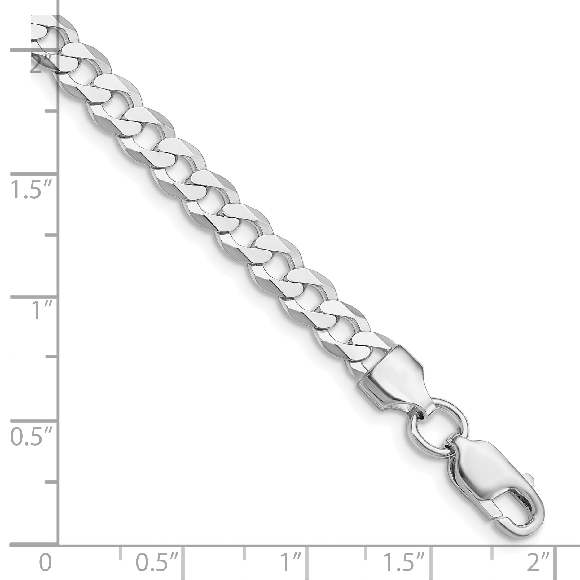 Flat Curb Chain Necklace in Sterling Silver, 5.75mm Secondary image