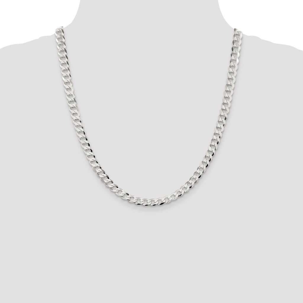 Sterling Silver 6.8mm Flat Curb Chain