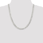 Sterling Silver 6.8mm Flat Curb Chain