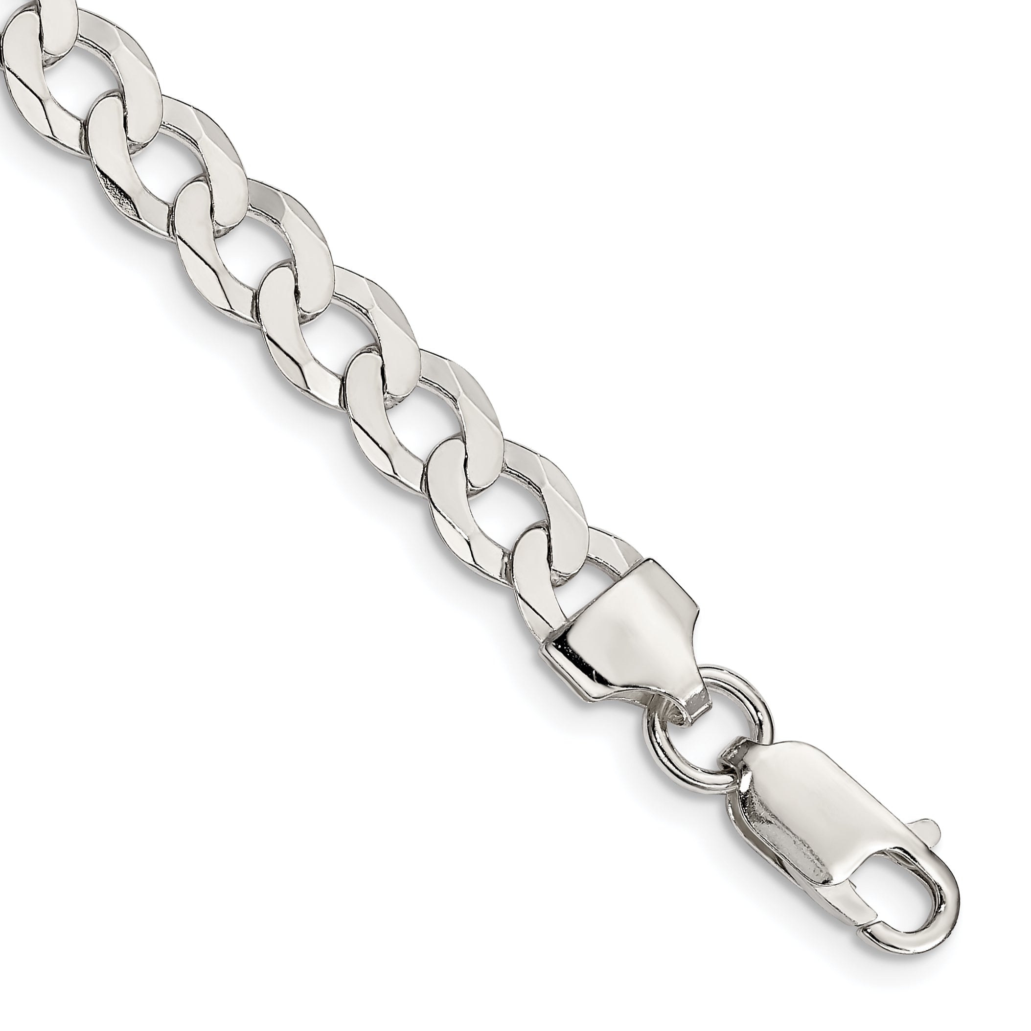 Sterling Silver 6.8mm Flat Curb Chain Main image