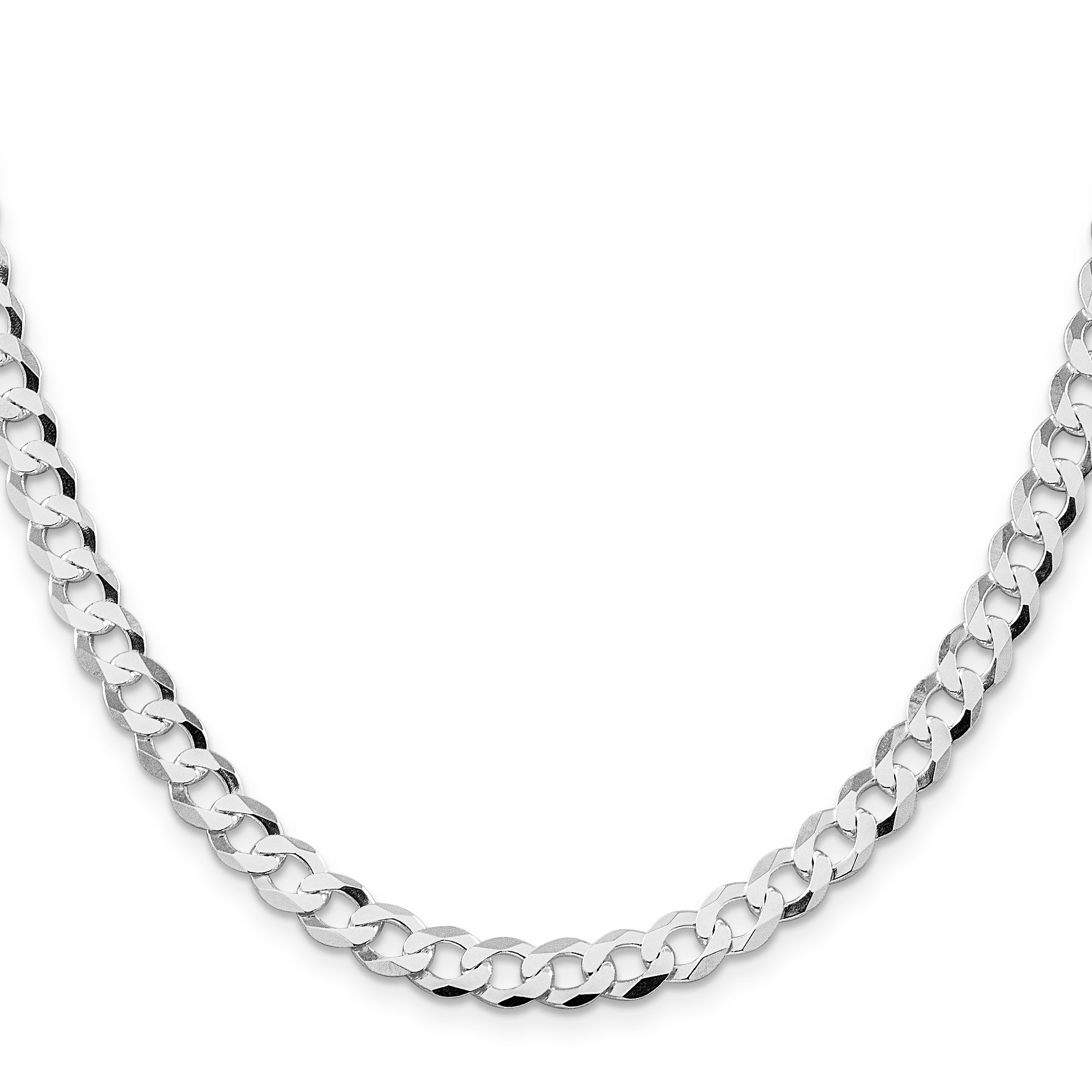 Sterling Silver Rhodium-Plated Curb Chain Necklace 6.8mm