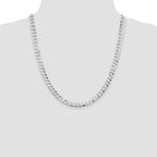 Sterling Silver Rhodium-Plated Curb Chain Necklace 6.8mm