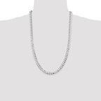Sterling Silver Rhodium-plated 6.8mm Flat Curb Chain
