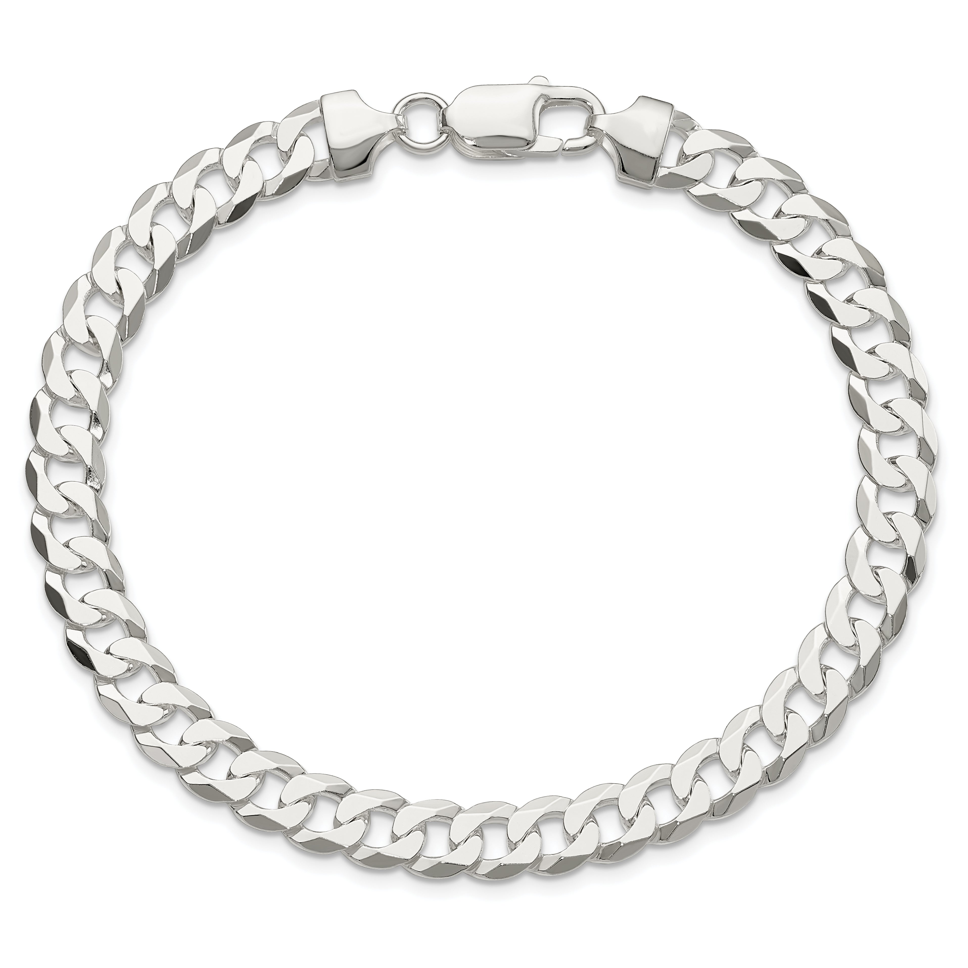 Sterling Silver 7.5mm Flat Curb Chain