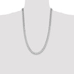 Sterling Silver Rhodium-plated 7.5mm Flat Curb Chain