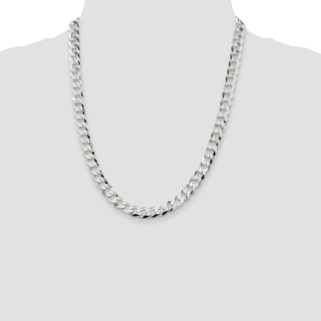 Sterling Silver 8.5mm Flat Curb Chain