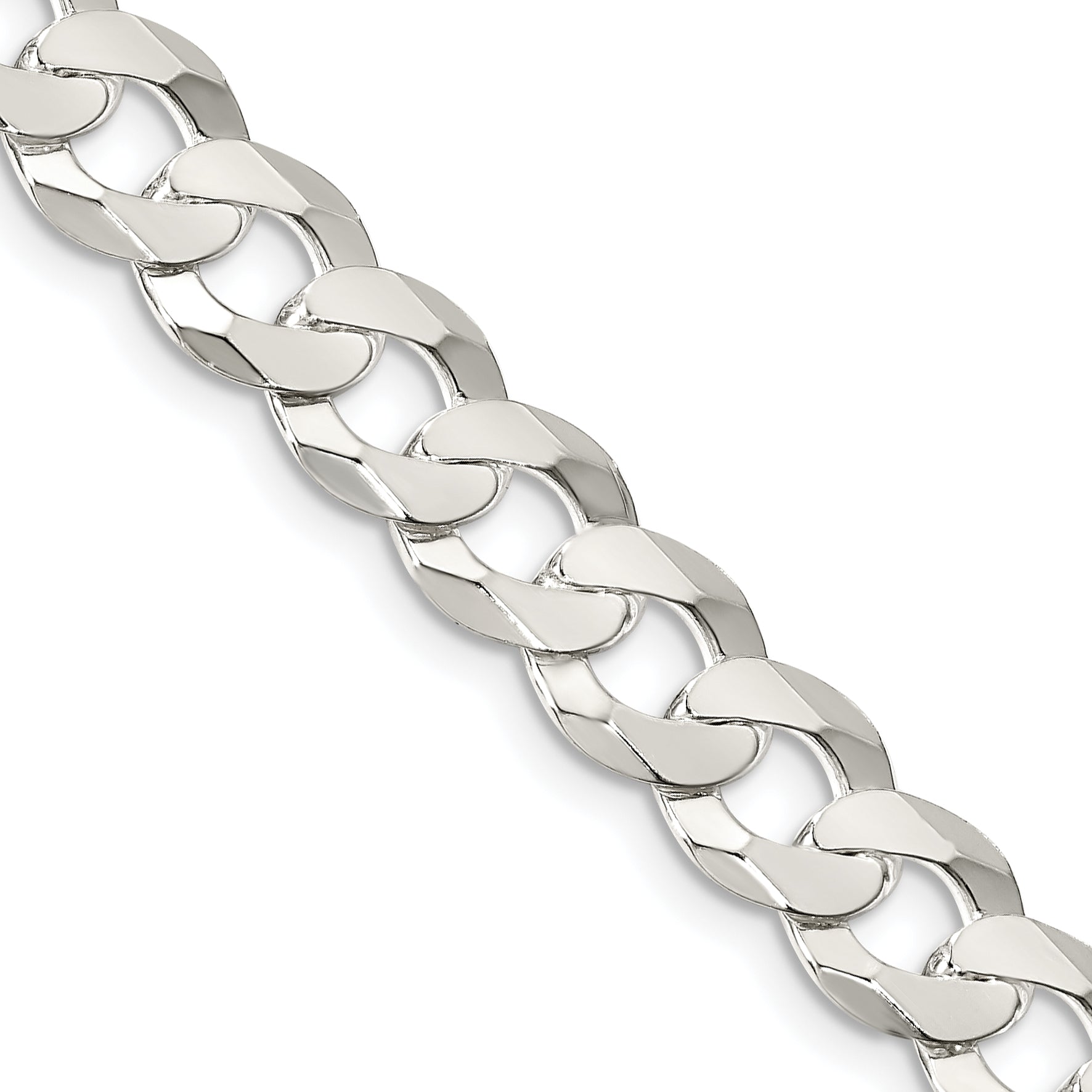 Flat Curb Chain Necklace in Sterling Silver, 8.5mm Secondary image
