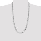 Sterling Silver Rhodium-plated 8.5mm Flat Curb Chain