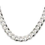 Sterling Silver Rhodium-Plated Curb Chain Necklace 11.75mm