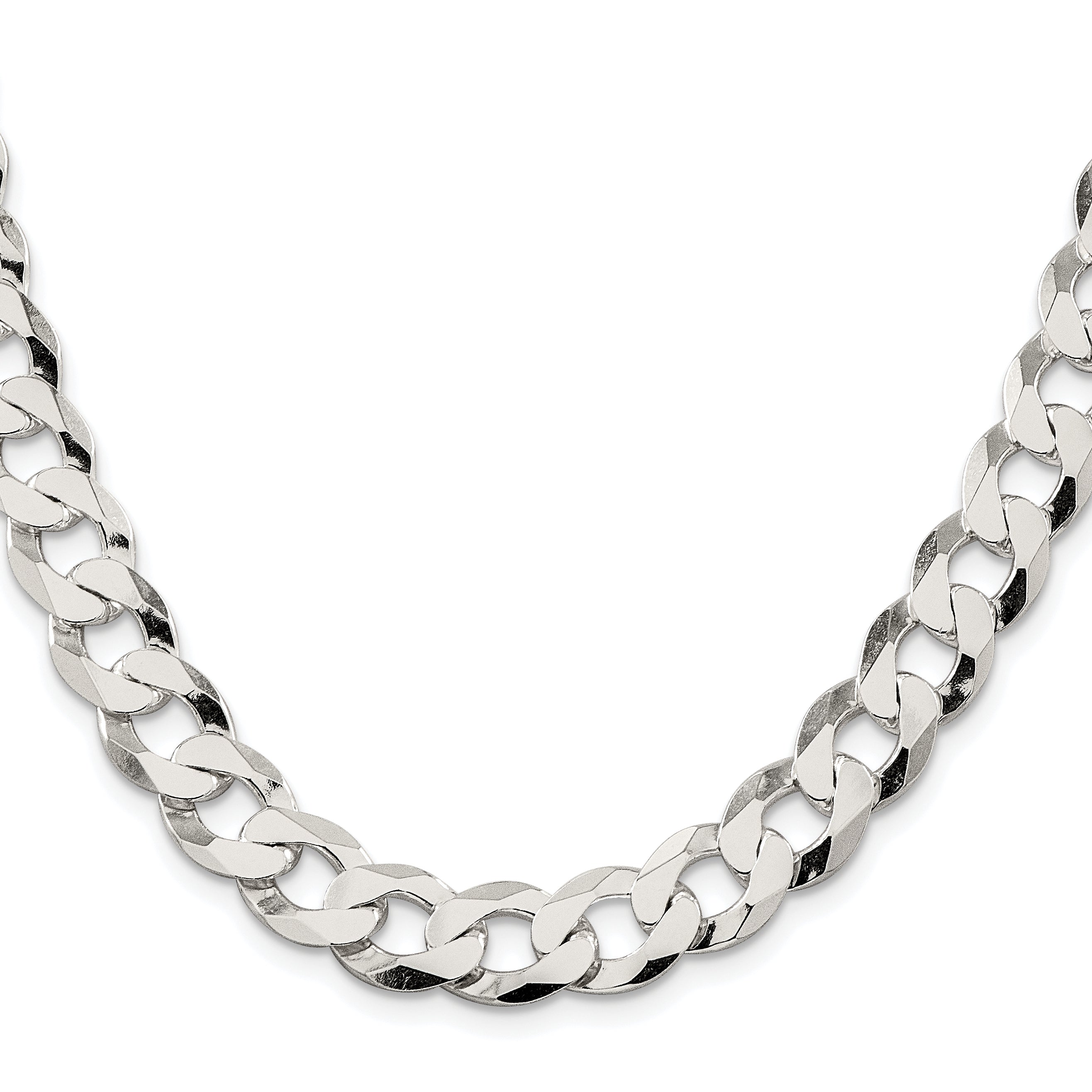 Sterling Silver Rhodium-Plated Curb Chain Necklace 11.75mm