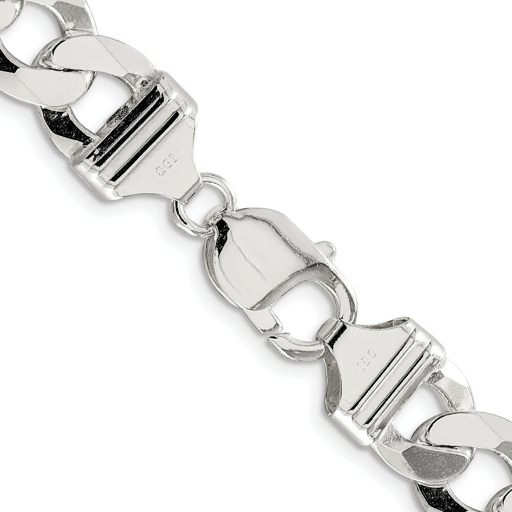 Sterling Silver Rhodium-Plated Curb Chain Necklace 11.75mm