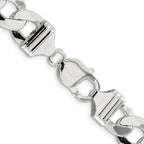 Sterling Silver Rhodium-Plated Curb Chain Necklace 11.75mm