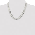 Sterling Silver Rhodium-Plated Curb Chain Necklace 11.75mm