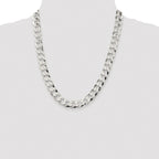 Sterling Silver Rhodium-plated 11.75mm Flat Curb Chain