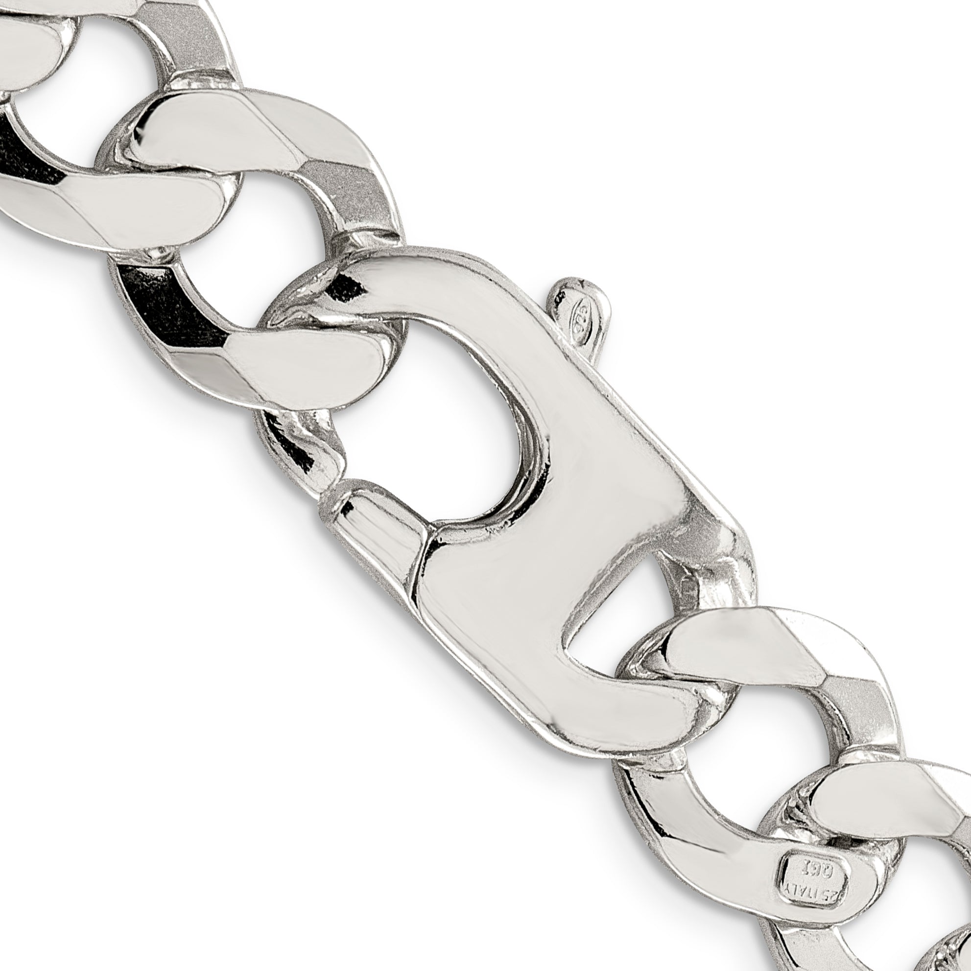 Sterling Silver 14mm Flat Curb Chain Secondary image