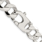 Sterling Silver 14mm Flat Curb Chain