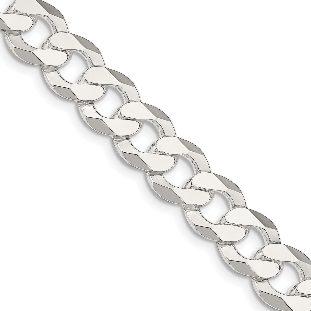 Sterling Silver 14mm Flat Curb Chain, 9–26 Inch - Sophia Jewelers Main image