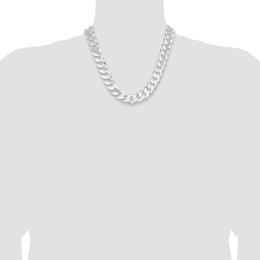 Sterling Silver 16mm Flat Curb Chain