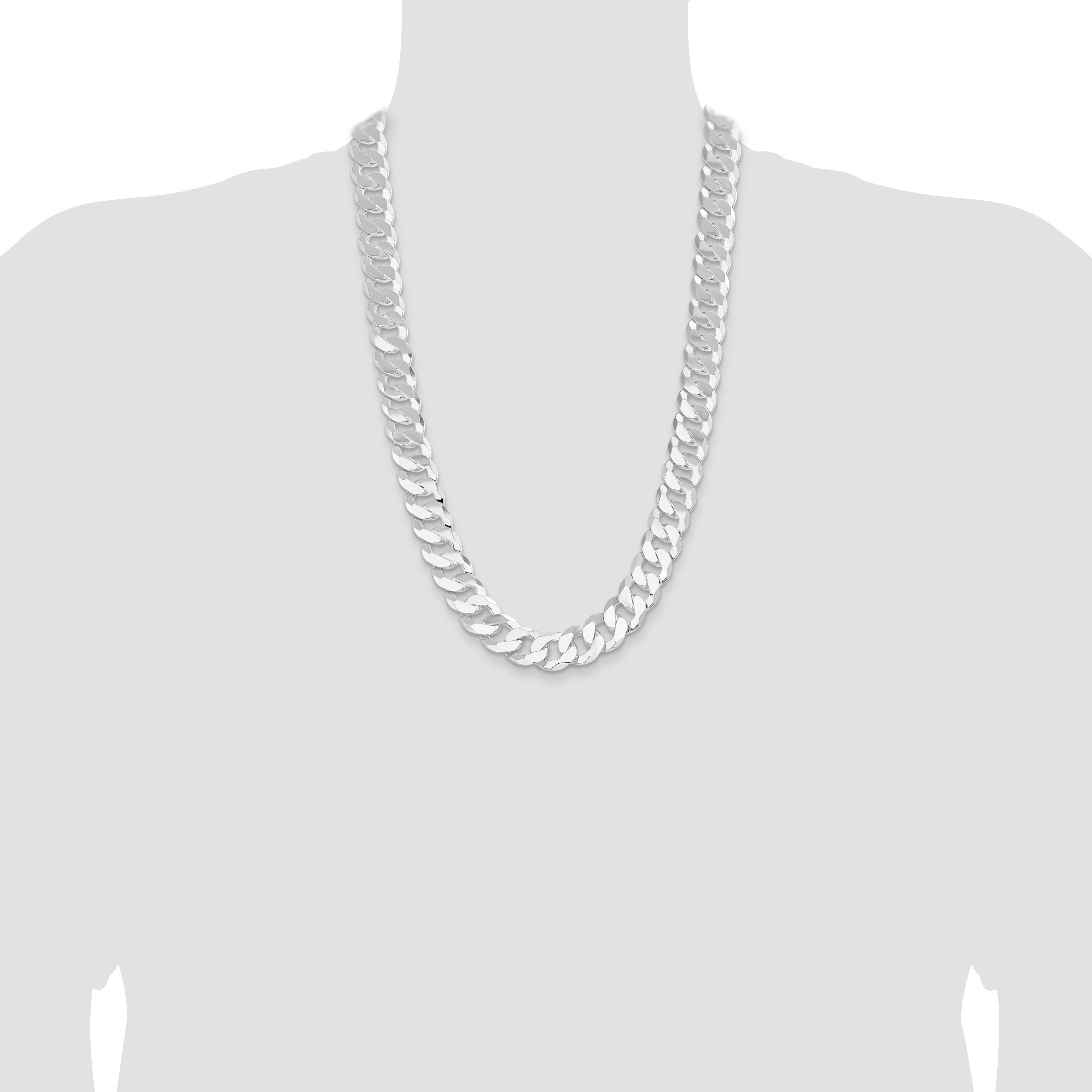 Sterling Silver 16mm Flat Curb Chain