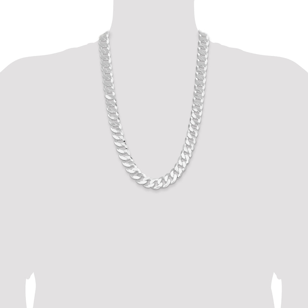 Sterling Silver 16mm Flat Curb Chain