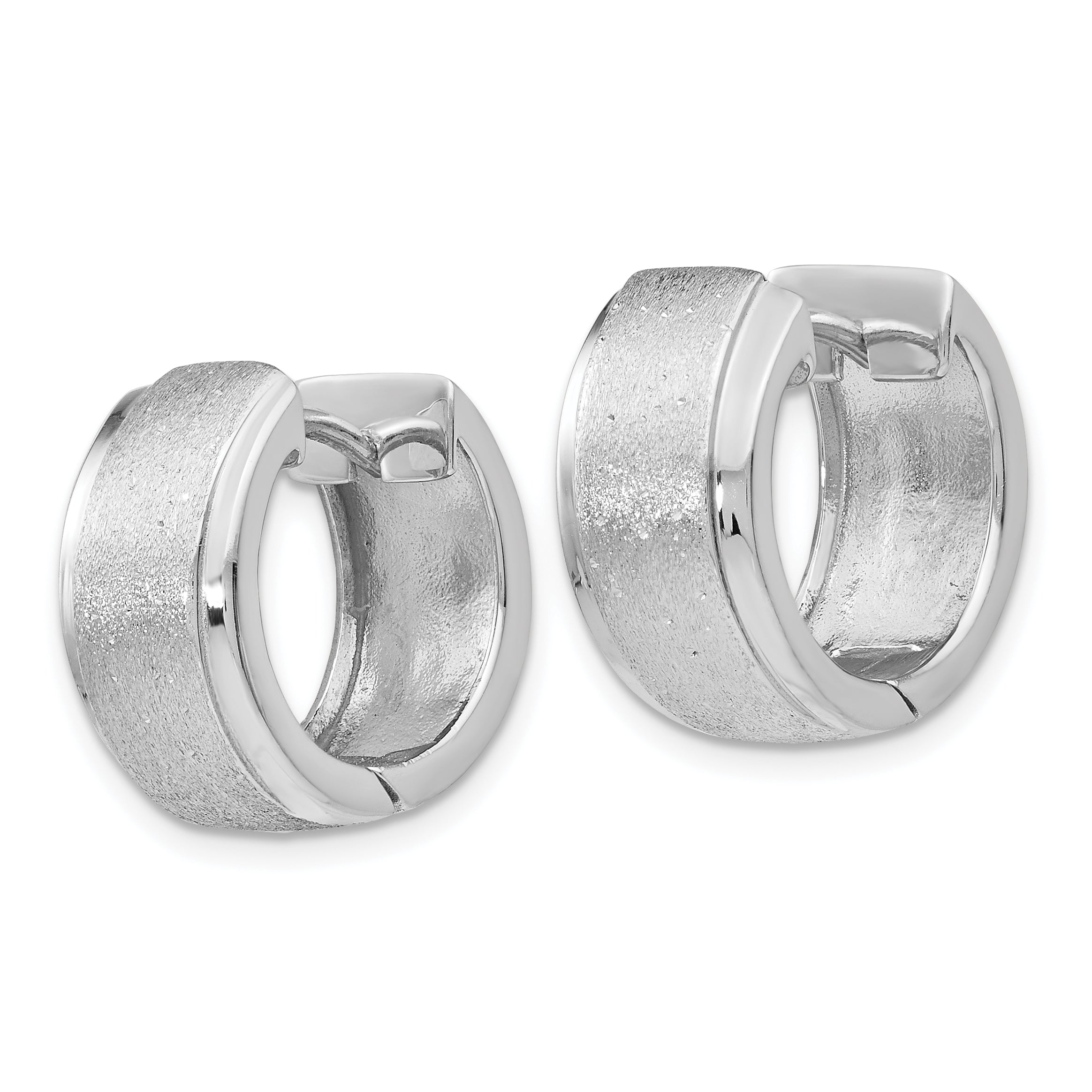 Sterling Silver RH-plated Radiant Essence Hoop Earrings Secondary image