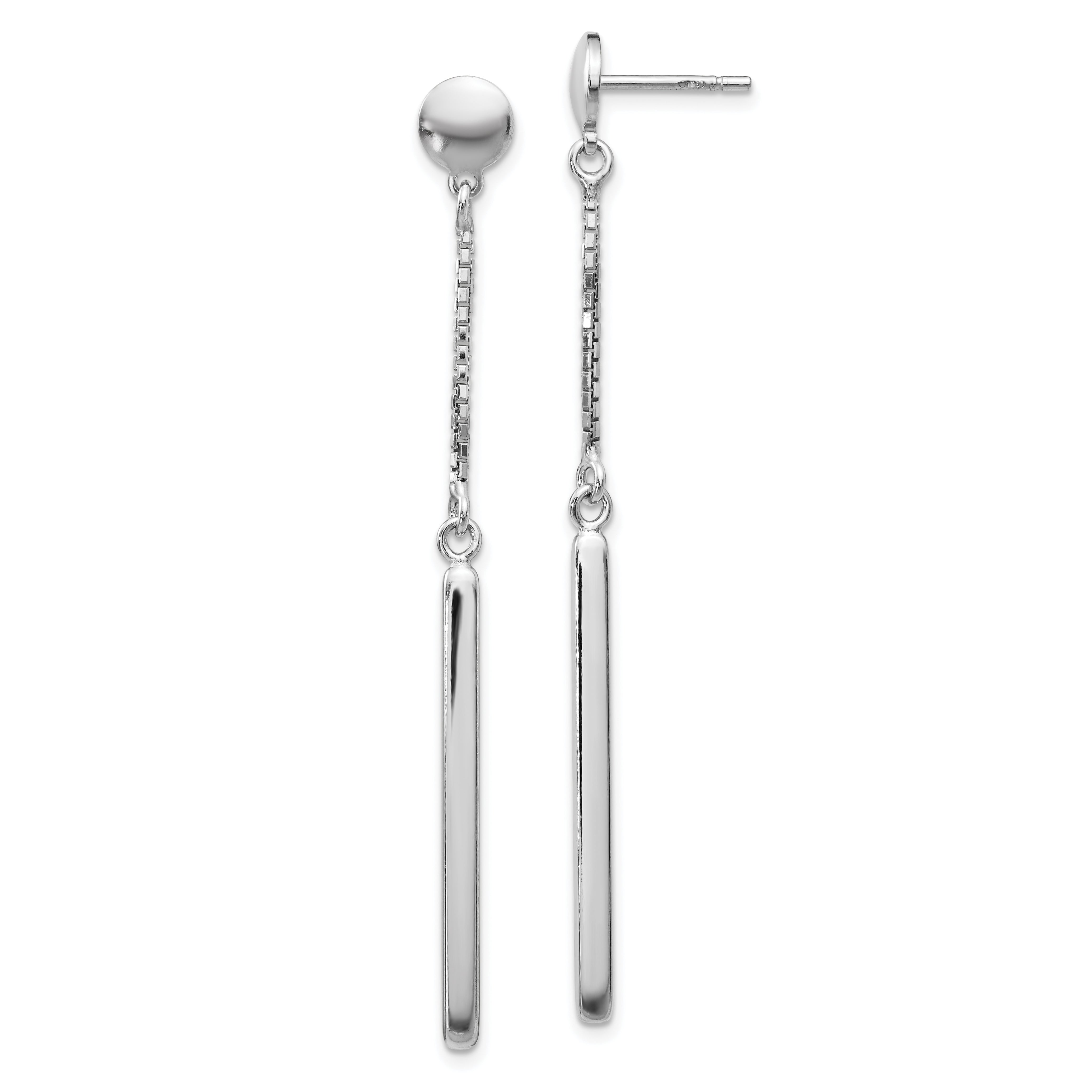 Sterling Silver RH-plated Polished Post Dangle Earrings Main image
