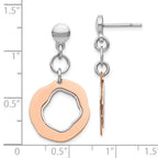 Sterling Silver Rose Gold-plated Post Dangle Earrings