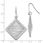 Sterling Silver Rhodium-plated Shepherd Hook Earrings