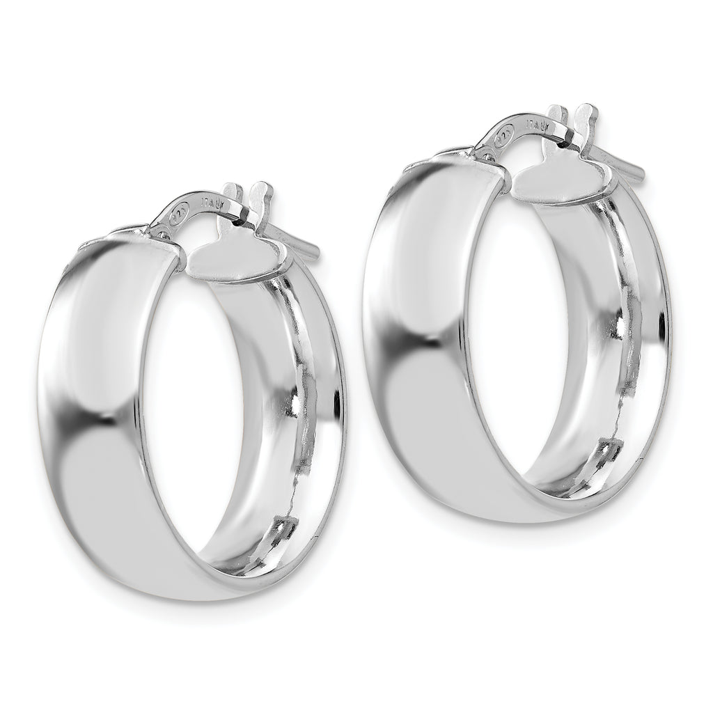 Sterling Silver Rhodium-plated Hoop Earrings