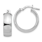 Sterling Silver Rhodium-plated Hoop Earrings