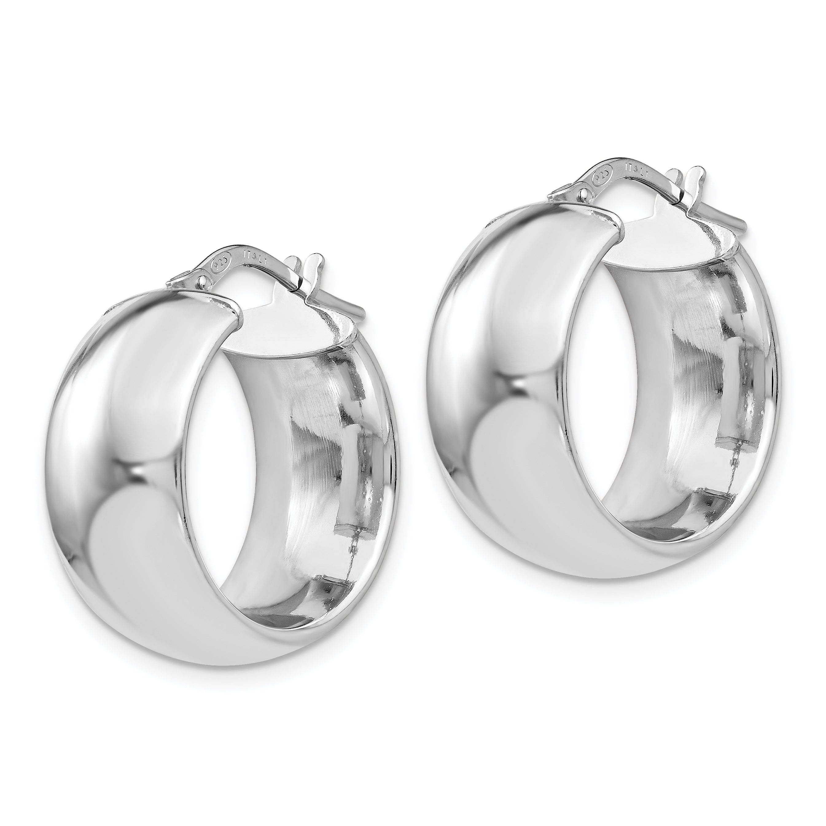 Sterling Silver Rhodium-plated Hoop Earrings Secondary image