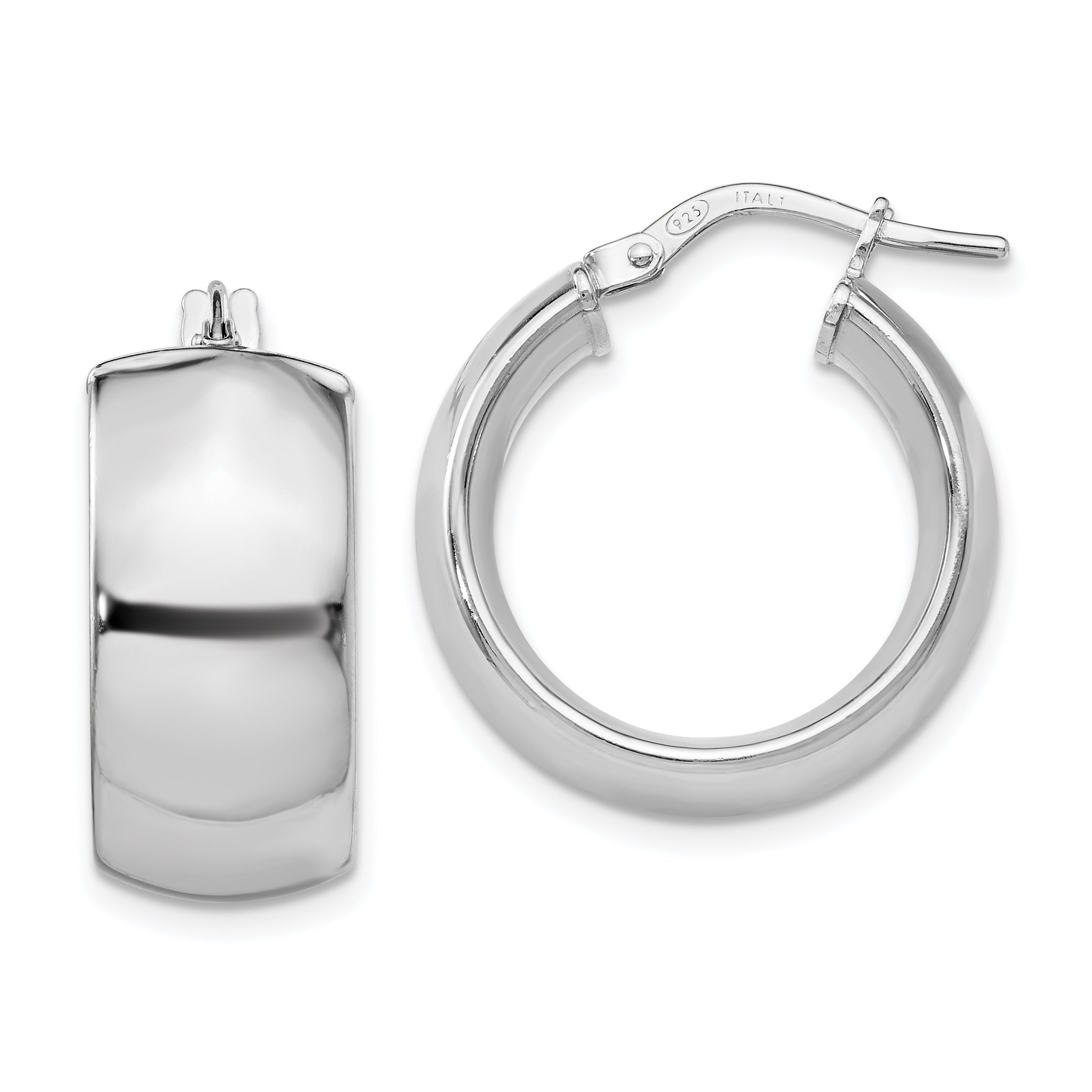 Sterling Silver Rhodium-plated Hoop Earrings Main image