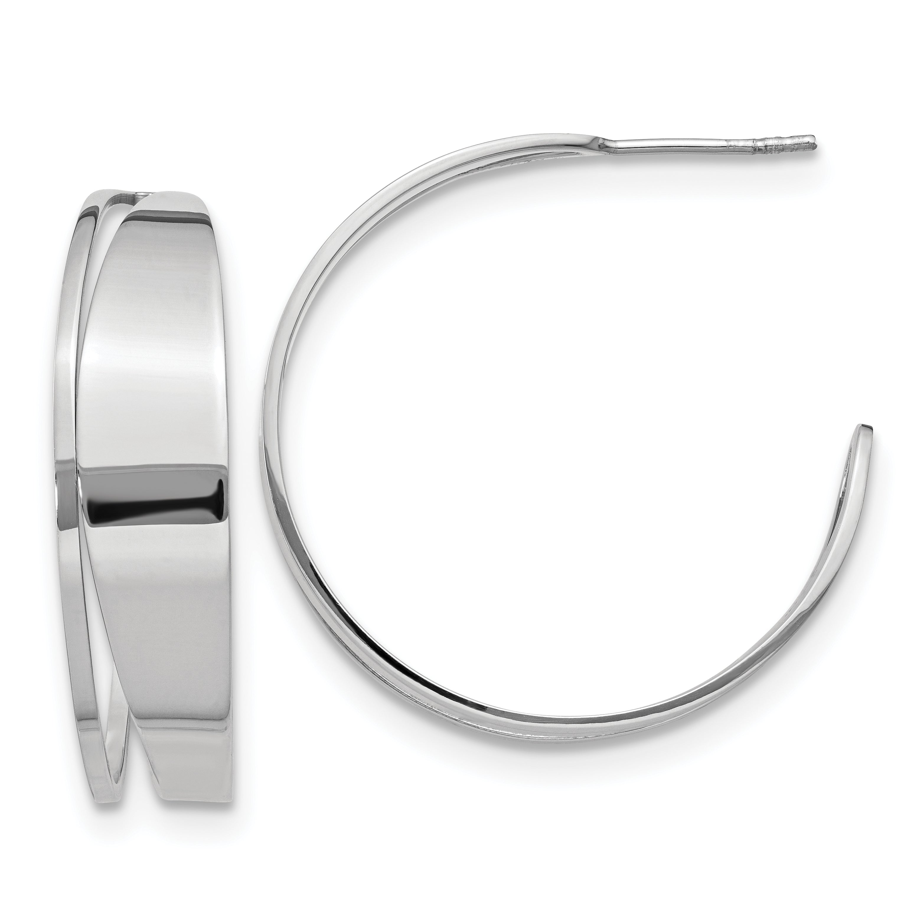 Sterling Silver Polished Fancy Post Hoop Earrings Main image