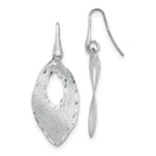 SS RH-plated Textured & D/C Dangle Shepherd Hook Earrings