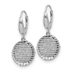 SS RH-plated Polished D/C Open Center Leverback Earrings