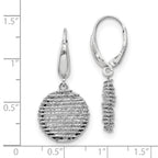 SS RH-plated Polished D/C Open Center Leverback Earrings