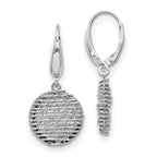 SS RH-plated Polished D/C Open Center Leverback Earrings