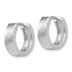 SS RH-plated Radiant Essence Textured Huggie Hoop Earrings